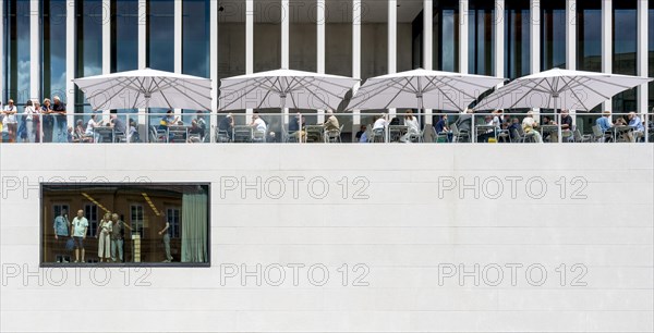 Facade with cafe