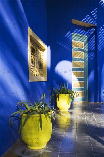 Architectural detail in Majorelle Garden