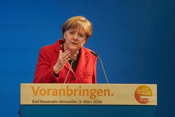 Chancellor Angela Merkel at a local election campaign rally in Bad Neuenahr