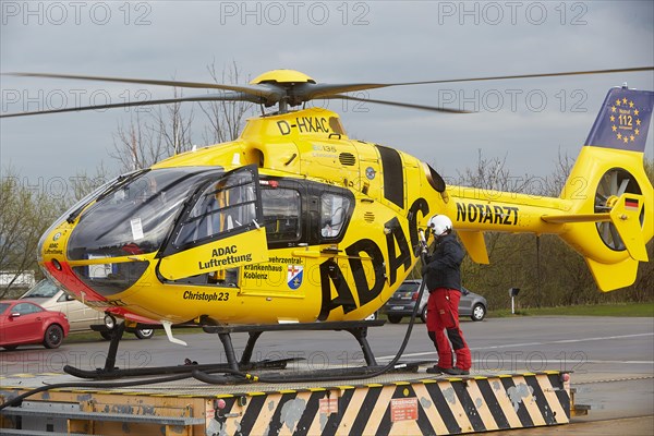 ADAC rescue helicopter Eurocopter EC 135 refueling