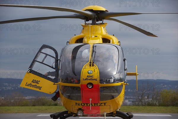 ADAC rescue helicopter Eurocopter EC 135 starting