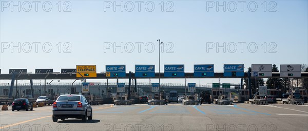 Toll checkpoint on a northern Italian highway