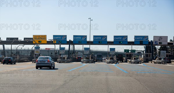 Toll checkpoint on a northern Italian highway