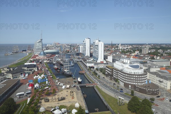 View from the radar tower with Havenwelten and Columbus Center at Sail 2015