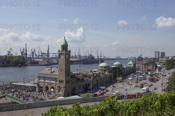 St. Pauli Landungsbrucken jetties in the harbor