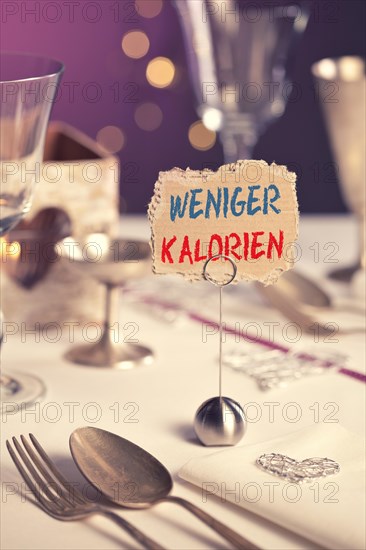 Note on the table that says weniger Kalorien or fewer calories