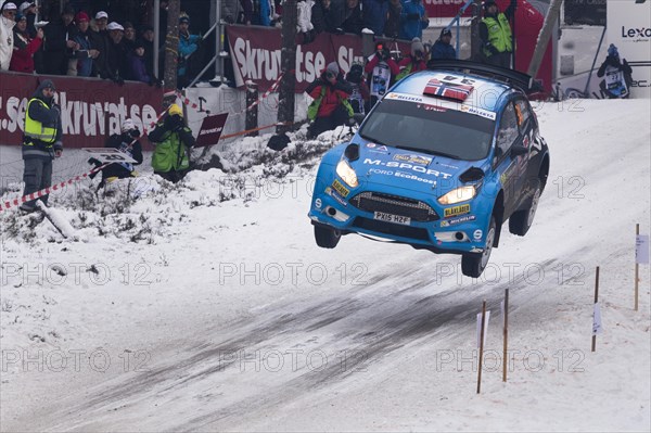 Rally car in flight