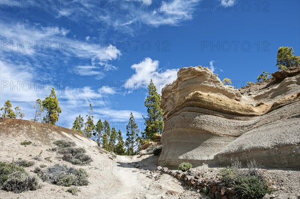 Hiking path to the Paisaje Lunar pumice columns near Vilaflor