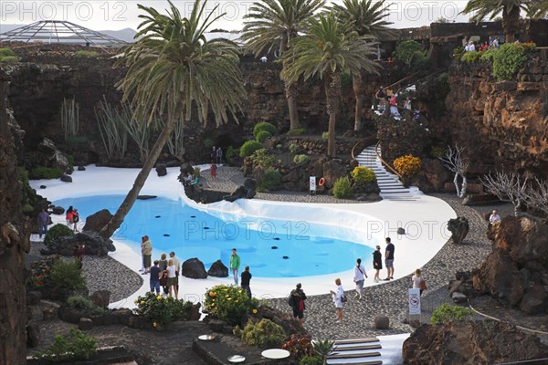 Swimming pool in lava cave