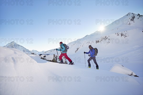 Two ski tourers during ascent