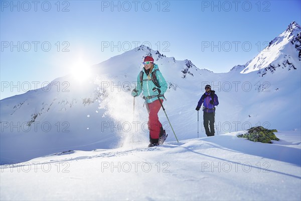 Two ski tourers during ascent
