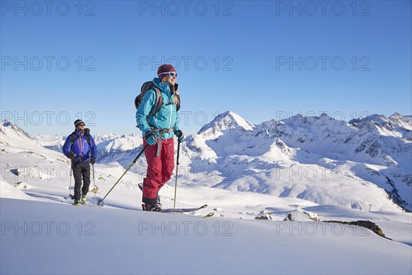 Two ski tourers during ascent