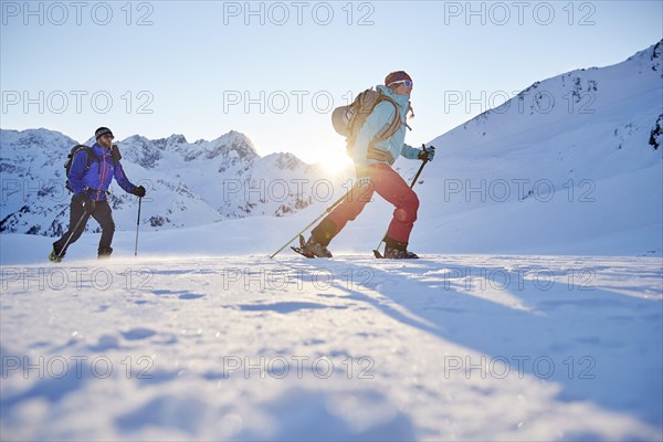 Two ski tourers during ascent