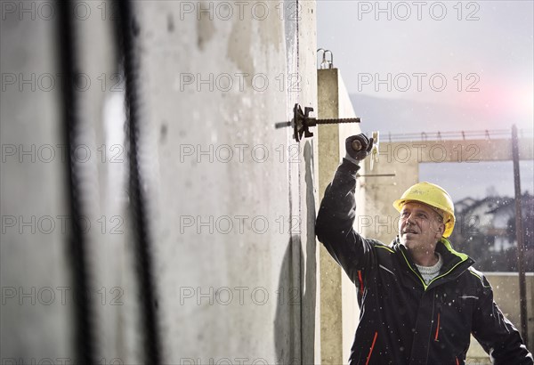 Construction worker at building site