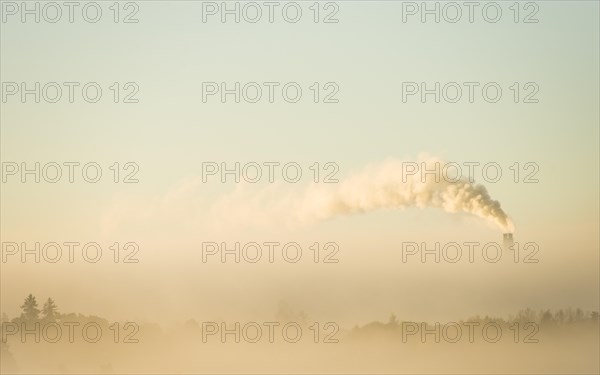 Nature scenery with industry smoke polluting the air