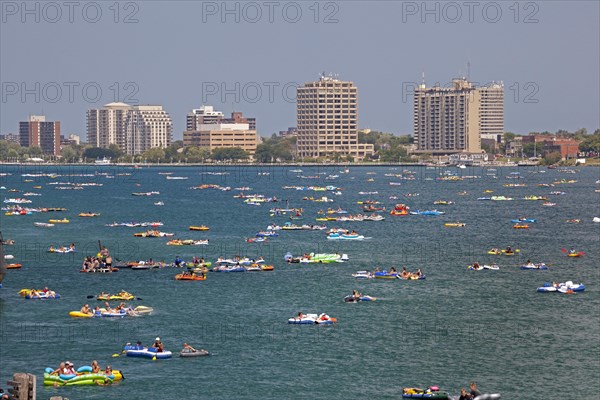 Rafters participating in the annual Port Huron Float Down on the St. Clair River