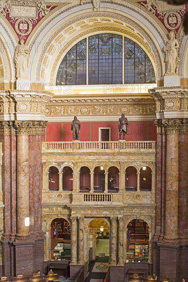 Main reading room in the Thomas Jefferson Building of the Library of Congress