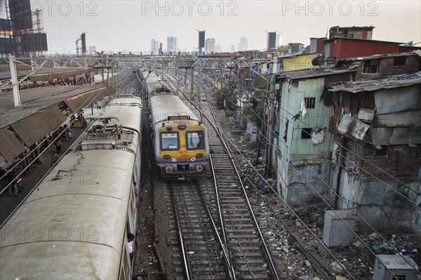 Commuter entering Bandra station