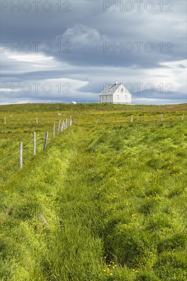 White house on hill