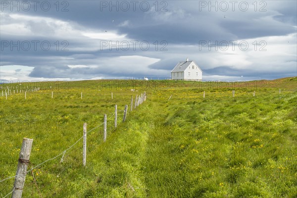 White house on hill