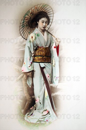 Geisha with umbrella