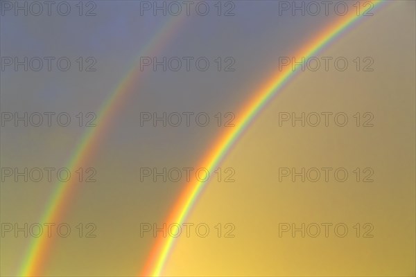 Double rainbow in the evening sky