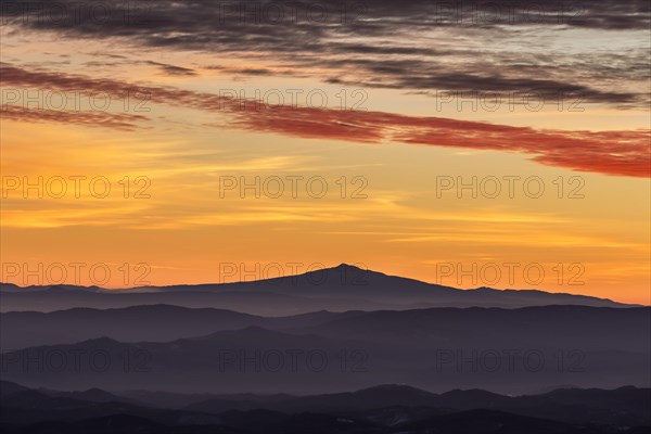 View of Mount Amiata in winter from Mount Nerone