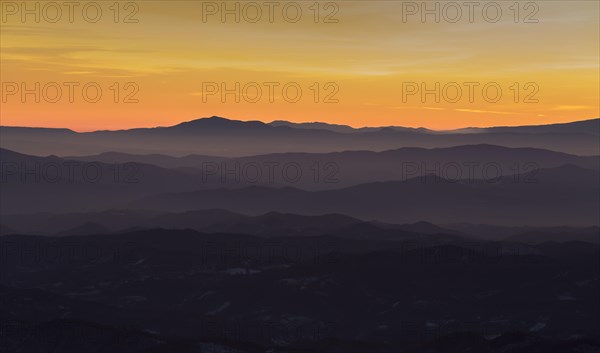 Winter sunset from Mount Nerone