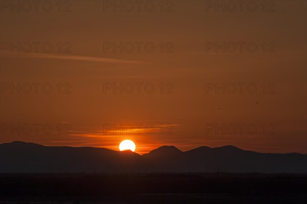 Sunset with the Vosges Mountains in backlight