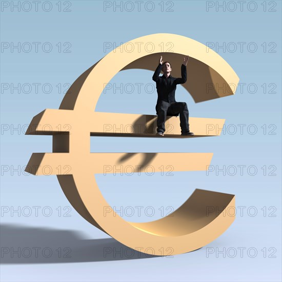 Man and euro symbol