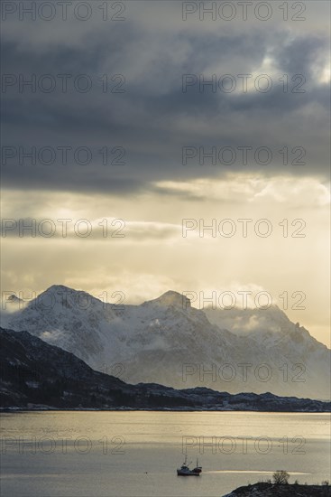 Fishing boat on a fjord