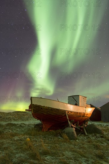 Northern Lights over a shipwreck