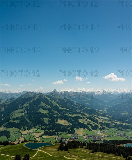 Alps with reservoir in the summer