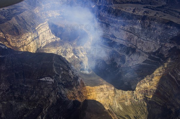 Smoking Ambrym volcano