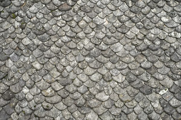 Slate roof shingles on a building in Argentat