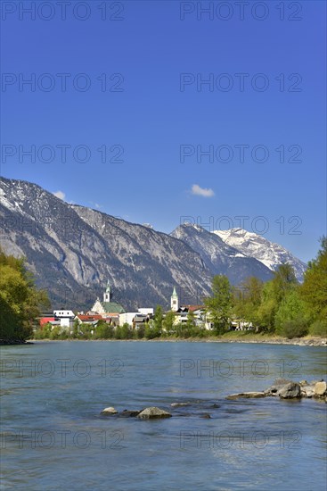 Cityscape of Schwaz in springtime