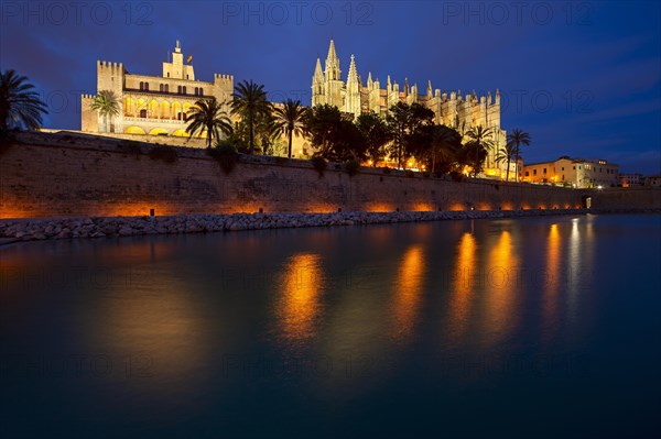 Palma Cathedral at dusk