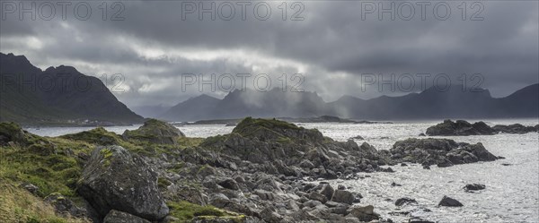 Coast near Nyksund with rain clouds