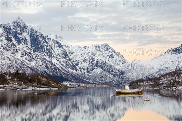 Winter landscape at Austnesfjord