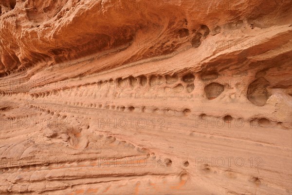 Wind erosion on soft sandstone layers
