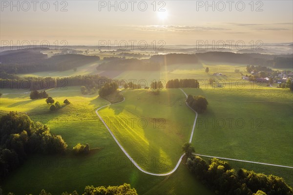 Peretshofener Hohe near Dietramszell in the morning light