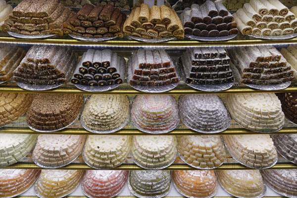 Turkish delight or Lokum and other sweets on display