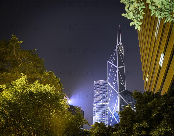 Bank of China headquarters at night