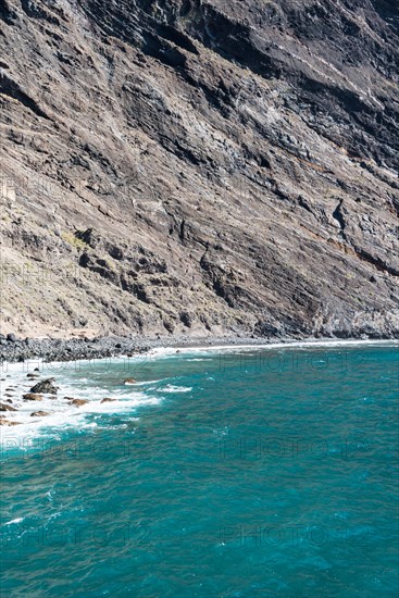 Cliffs of the Masca Gorge leading into the sea