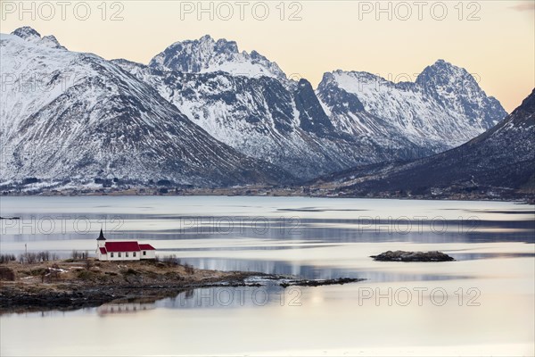 Winter landscape at Austnesfjord