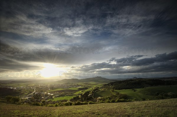 Evening mood in the volcanic landscape Hegau