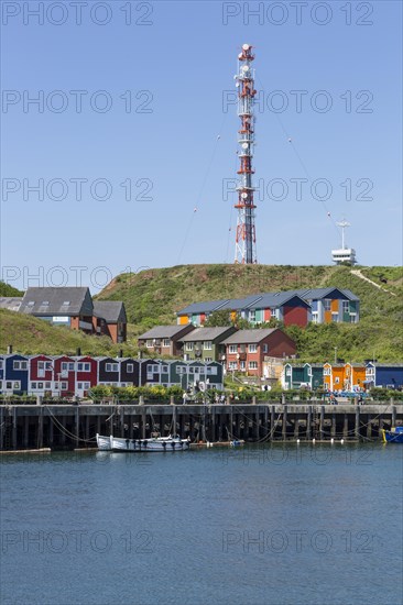 Harbor and lobster shacks on Heligoland