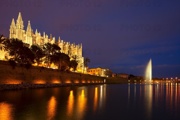 Palma Cathedral at dusk