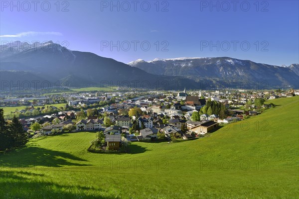 Cityscape of Schwaz in springtime