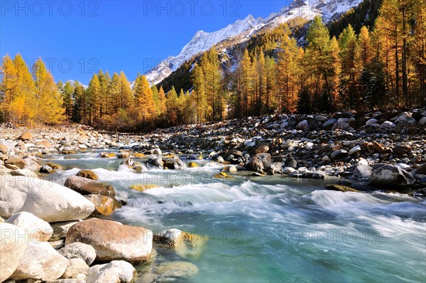 Lonza stream in Lotschental valley